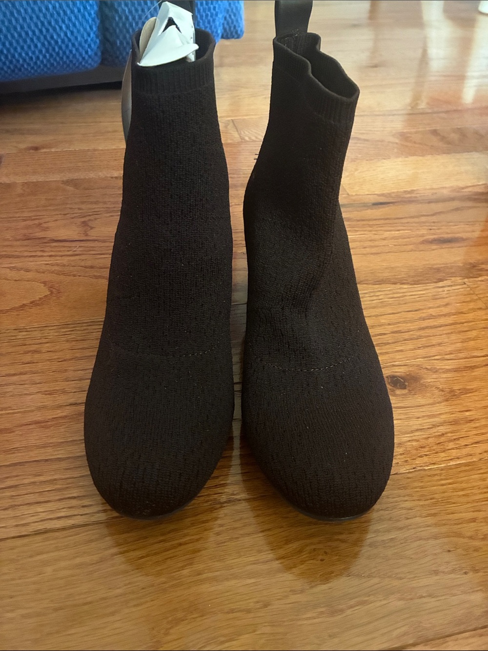 Time and Tru Black Knit Sock Ankle Booties